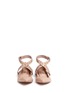 Front View - Click To Enlarge - VALENTINO GARAVANI - 'Love Latch' cross ankle strap leather skimmer flats