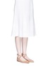 Figure View - Click To Enlarge - VALENTINO GARAVANI - 'Love Latch' cross ankle strap leather skimmer flats