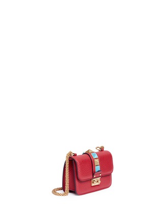 Figure View - Click To Enlarge - VALENTINO GARAVANI - 'Rockstud Rolling Lock' mini leather chain shoulder bag