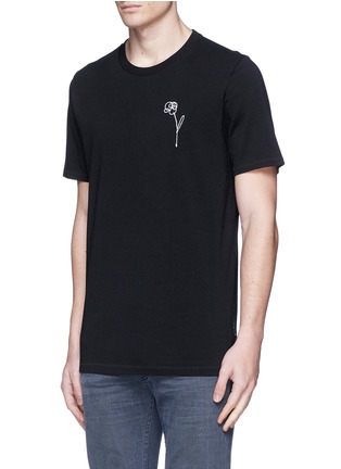 Front View - Click To Enlarge - RAG & BONE - Flower embroidery cotton T-shirt