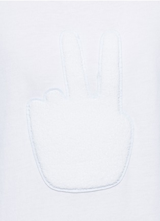 Detail View - Click To Enlarge - RAG & BONE - 'Peace' sign bouclé appliqué sweatshirt