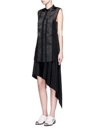 Figure View - Click To Enlarge - 3.1 PHILLIP LIM - Silk twill embroidered vest overlay dress