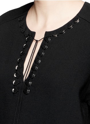 Detail View - Click To Enlarge - 3.1 PHILLIP LIM - Braided eyelet tassel neckline bohemian dress