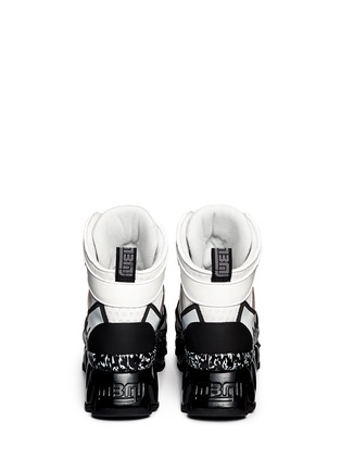 Back View - Click To Enlarge - MARC BY MARC JACOBS SHOES - 'Ninja' zigzag rubber platform leather sneakers