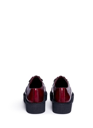 Back View - Click To Enlarge - MARC BY MARC JACOBS SHOES - 'Kent' velvet tie platform leather creepers