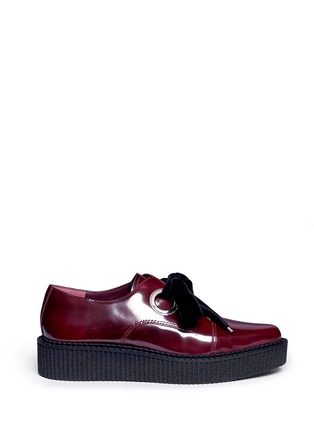Main View - Click To Enlarge - MARC BY MARC JACOBS SHOES - 'Kent' velvet tie platform leather creepers