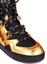 Detail View - Click To Enlarge - MARC BY MARC JACOBS SHOES - 'Ninja' metallic leather mesh high top sneakers