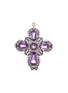 Main View - Click To Enlarge - LC COLLECTION JEWELLERY - Diamond amethyst fretwork cross pendant