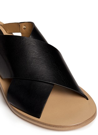Detail View - Click To Enlarge - CHLOÉ - Cross vamp leather mule sandals