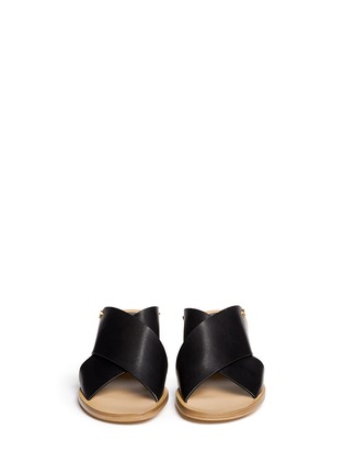 Figure View - Click To Enlarge - CHLOÉ - Cross vamp leather mule sandals