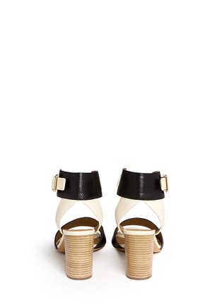 Back View - Click To Enlarge - CHLOÉ - Contrast leather ankle strap sandals