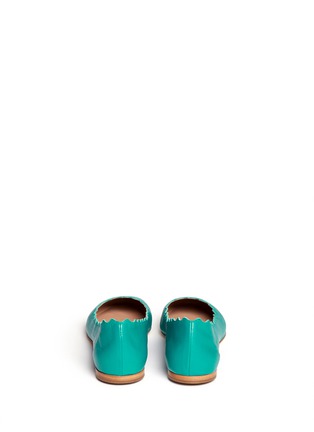 Back View - Click To Enlarge - CHLOÉ - 'Lauren' scalloped edge leather flats
