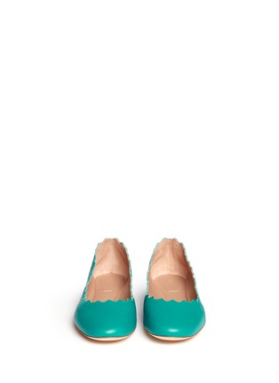 Figure View - Click To Enlarge - CHLOÉ - 'Lauren' scalloped edge leather flats