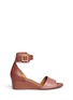 Main View - Click To Enlarge - CHLOÉ - Ankle strap leather wedge sandals