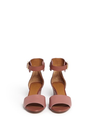 Figure View - Click To Enlarge - CHLOÉ - Ankle strap leather wedge sandals