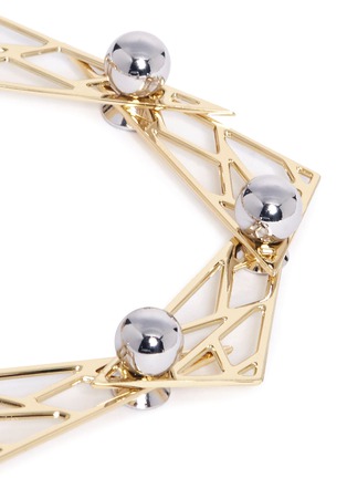 Detail View - Click To Enlarge - JOOMI LIM - 'Vertigo' geometric metal fretwork hinged bracelet