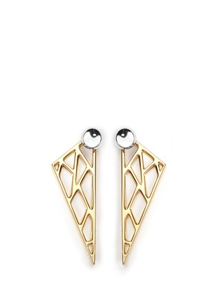 Main View - Click To Enlarge - JOOMI LIM - 'Vertigo' geometric metal fretwork earrings