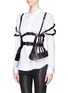 Front View - Click To Enlarge - ZANA BAYNE - 'Tidal' leather peplum harness