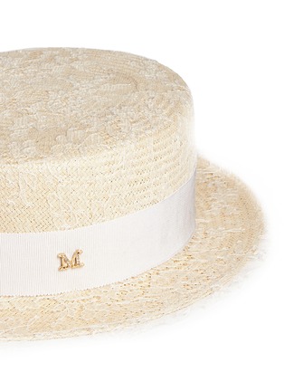 Detail View - Click To Enlarge - MAISON MICHEL - 'Auguste' lace straw boater hat