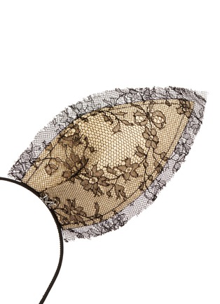 Detail View - Click To Enlarge - MAISON MICHEL - 'Heidi' lace straw rabbit ear headband