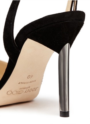 Detail View - Click To Enlarge - JIMMY CHOO - 'Davit' patent leather suede slingback pumps