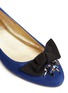 Detail View - Click To Enlarge - JIMMY CHOO - 'Whitney' crystal grosgrain bow suede flats