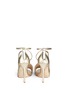Back View - Click To Enlarge - JIMMY CHOO - 'Fabris' glitter lamé trim mirror leather sandals