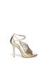 Main View - Click To Enlarge - JIMMY CHOO - 'Fabris' glitter lamé trim mirror leather sandals