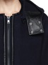 Detail View - Click To Enlarge - VINCE - Leather trim felt wool cape