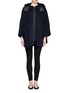 Main View - Click To Enlarge - VINCE - Leather trim felt wool cape