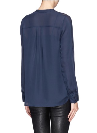 Back View - Click To Enlarge - VINCE - Mesh insert silk blouse