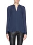 Main View - Click To Enlarge - VINCE - Mesh insert silk blouse
