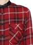Detail View - Click To Enlarge - VINCE - Leather trim plaid shirt