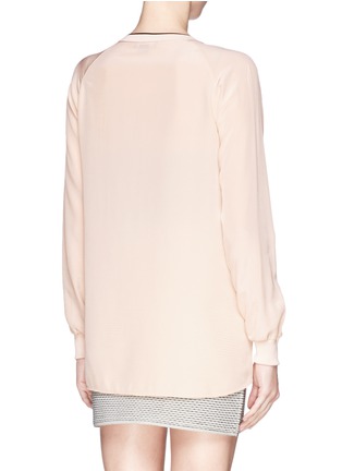 Back View - Click To Enlarge - VINCE - V-neck contrast rib top