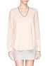 Main View - Click To Enlarge - VINCE - V-neck contrast rib top
