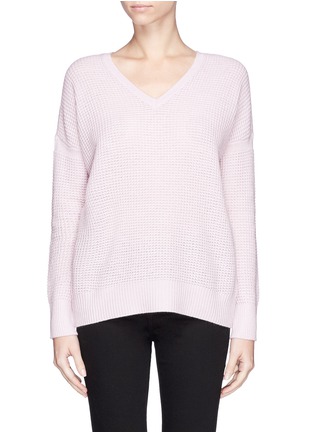 Main View - Click To Enlarge - VINCE - Wool-cashmere waffle knit sweater