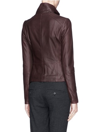 Back View - Click To Enlarge - VINCE - Knit panel leather jacket