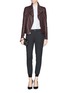 Figure View - Click To Enlarge - VINCE - Knit panel leather jacket