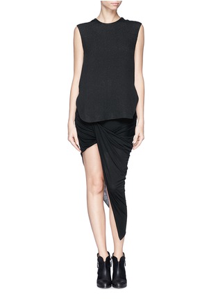 Figure View - Click To Enlarge - HELMUT LANG - Asymmetric wrap jersey skirt