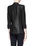 Back View - Click To Enlarge - HELMUT LANG - Combed leather trim double breasted wool blazer