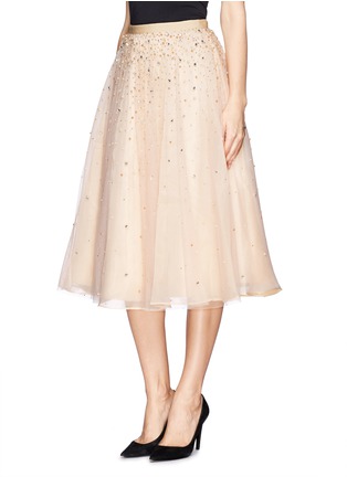 Front View - Click To Enlarge - ALICE & OLIVIA - 'Rina' strass bead tulle skirt