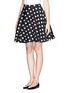Front View - Click To Enlarge - ALICE & OLIVIA - Allover heart pattern flare skirt