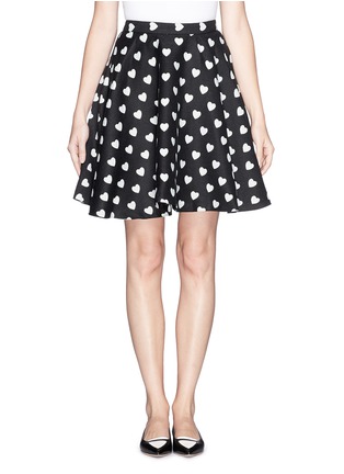 Main View - Click To Enlarge - ALICE & OLIVIA - Allover heart pattern flare skirt