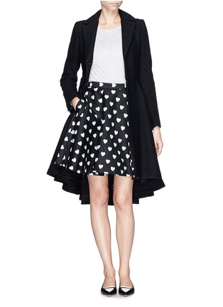 Figure View - Click To Enlarge - ALICE & OLIVIA - Allover heart pattern flare skirt