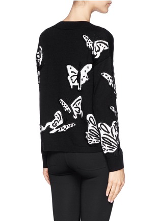 Back View - Click To Enlarge - ALICE & OLIVIA - Butterfly intarsia wool sweater 