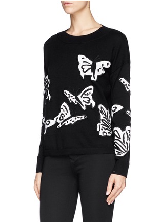 Front View - Click To Enlarge - ALICE & OLIVIA - Butterfly intarsia wool sweater 