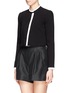 Front View - Click To Enlarge - ALICE & OLIVIA - Contrast trim bonded crepe jacket