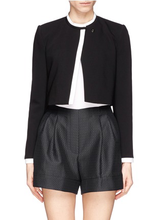 Main View - Click To Enlarge - ALICE & OLIVIA - Contrast trim bonded crepe jacket
