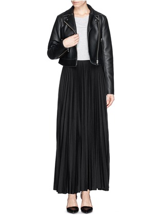 Figure View - Click To Enlarge - THEORY - 'Miklo' plissé pleat wool blend skirt