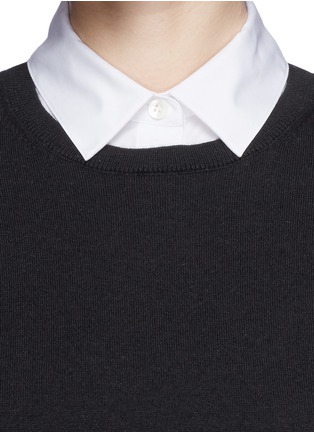 Detail View - Click To Enlarge - THEORY - 'Deverlyn' poplin shirt combo cashmere sweater